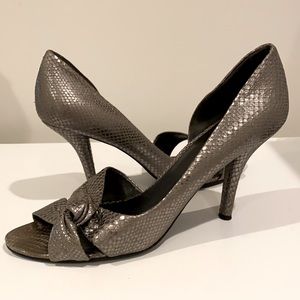 NINE WEST Leather Snake Skin Embossed Stilettos